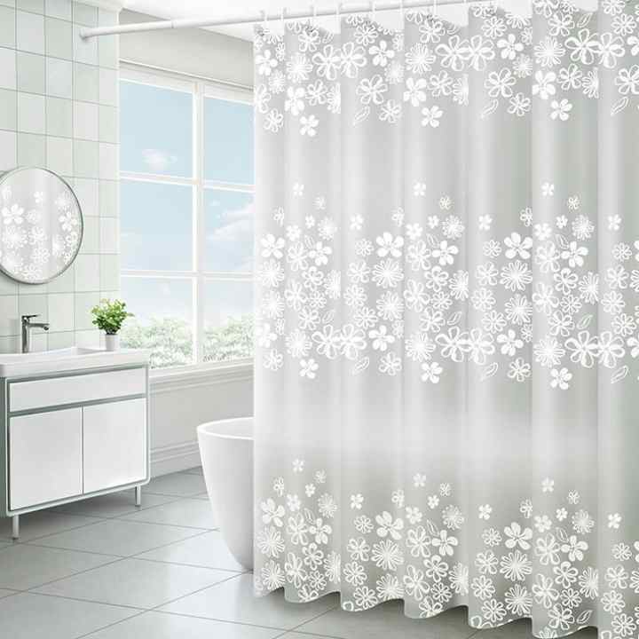 AUNONT Shower curtain waterproof and mildew-proof thickened bathroom curtain set bathroom punch-free partition curtain door curtain window hanging curtain