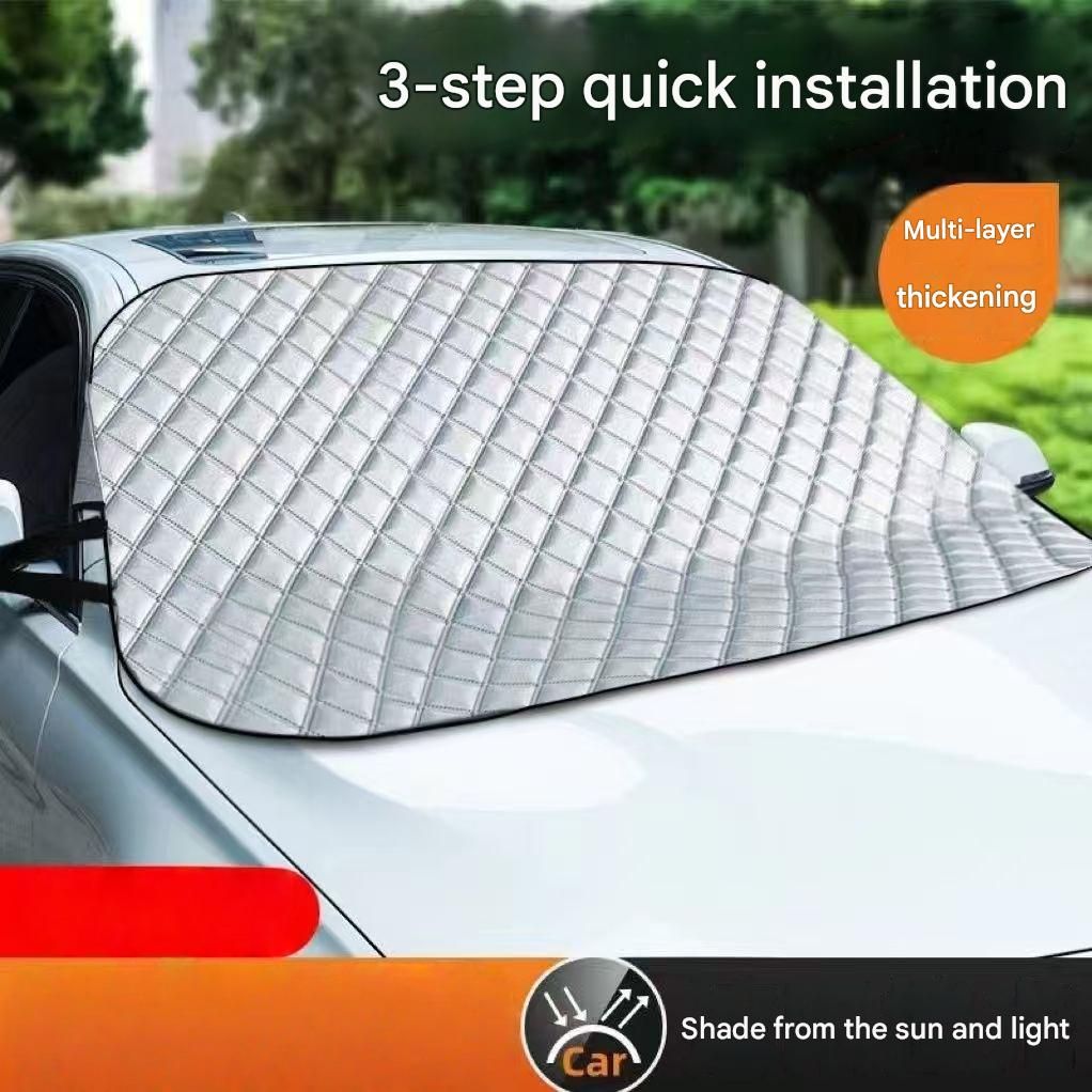 Magnetic Car Front Windshield Sun Shade Thickened Half Car Cover All Season Universal Heat Insulation Windshield Protector Anti Frost Anti Snow Anti Dust Leaf Block
