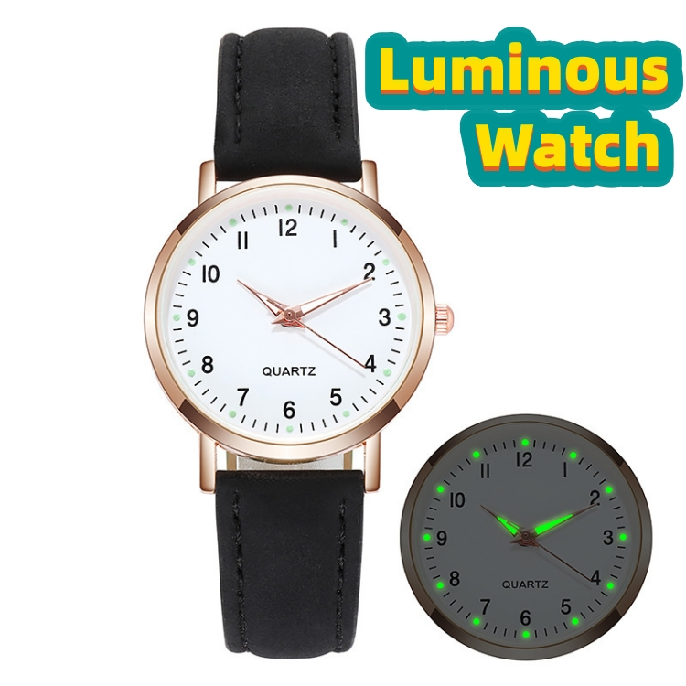Female Luminous watch leisure time fashion girl Wrist watch Noctilucent light Belt Women's quartz watch CRRSHOP white red purple green blue black pink brown grey watch