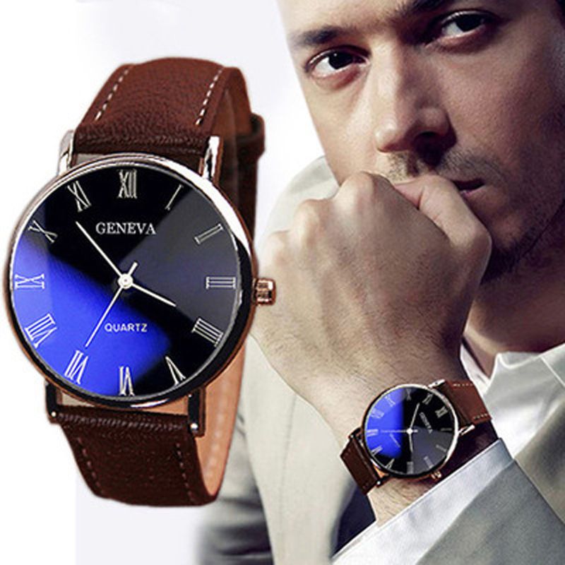 Roman numeral face men's student business casual fashion trend gift watch
商务男士手表