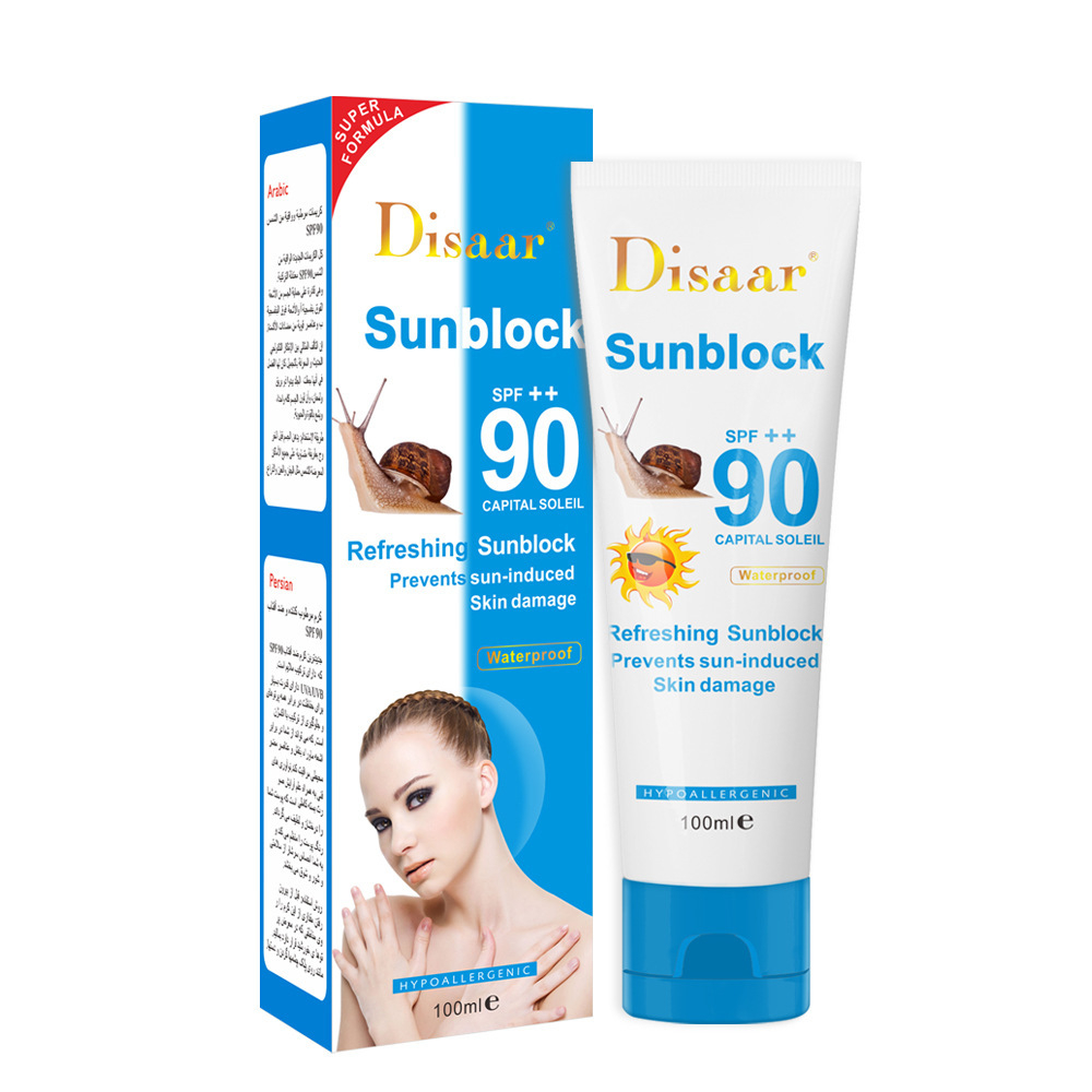 SPF 90 Face and Body Sunscreen Cream Moisturizing Refreshing Not Greasy Sun Screen Light Breathable UV Protection Skin Cream 100ml
