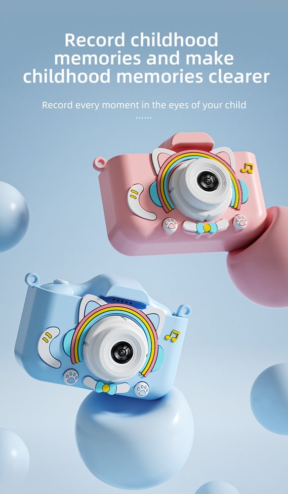 New children's Polaroid camera with anti fall and eye protection, capable of taking photos, cartoon cute digital mini, popular gift