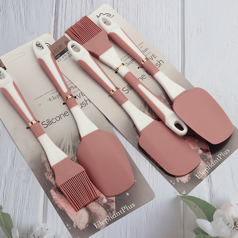 Korean silicone oil brush scraper set high temperature resistant silicone clips food clips baking tools non-stick special spatula
