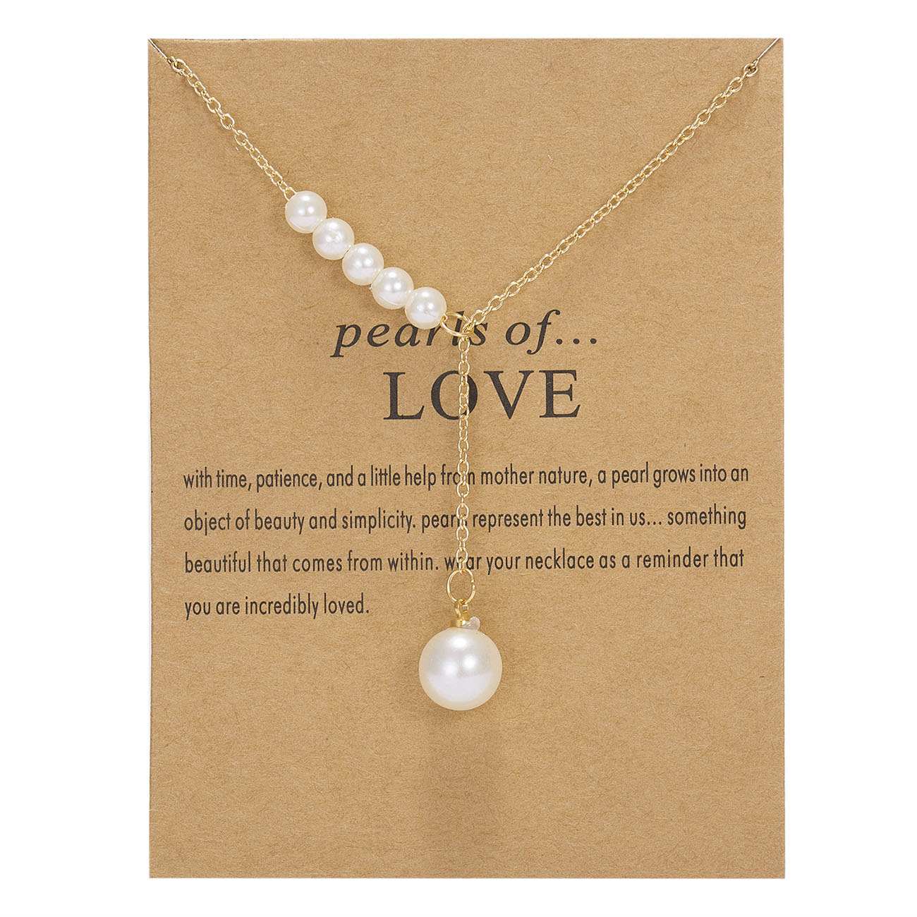 NC21Y0227 Fashion Adjustable Friendship Card Necklaces Name Pearl Tassel Necklace Clavicle Chain Drop Shape Moon Necklaces For Women