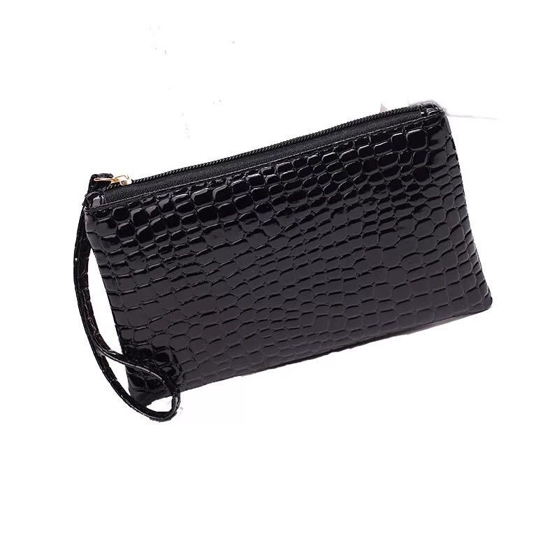 #151 women's hand with coin purse, printed PU leather bag, zipper-closure purse