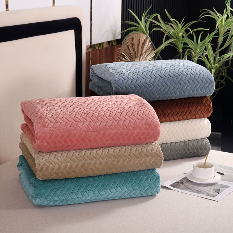Wheat Ear Jacquard Velvet Blanket Soft and Comfortable Blanket