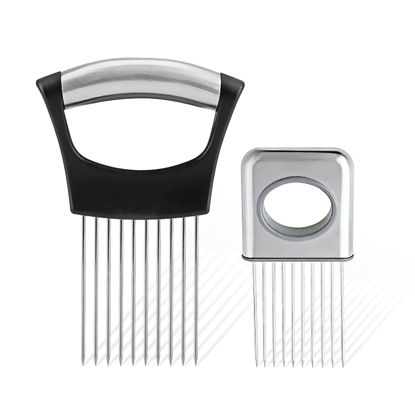 Onion Slicer Food Slice Assistant Stainless Steel Onion Holder Slicer Tool, Vegetable Potato Cutter Slicer, Cutting Kitchen Gadget Onion Cutter