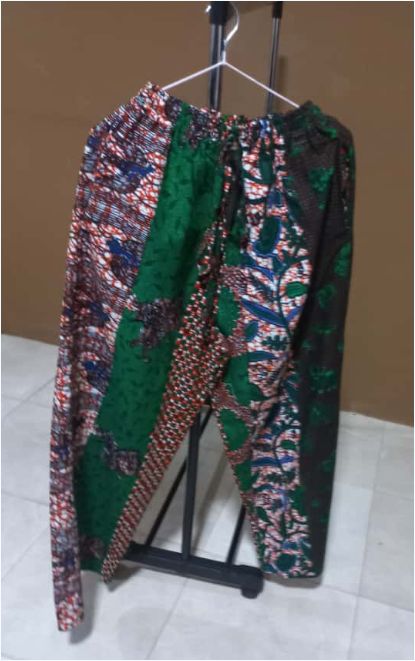 Style Pants Elastic Waist Soft Print Fabric Trousers-100% Cotton 

 