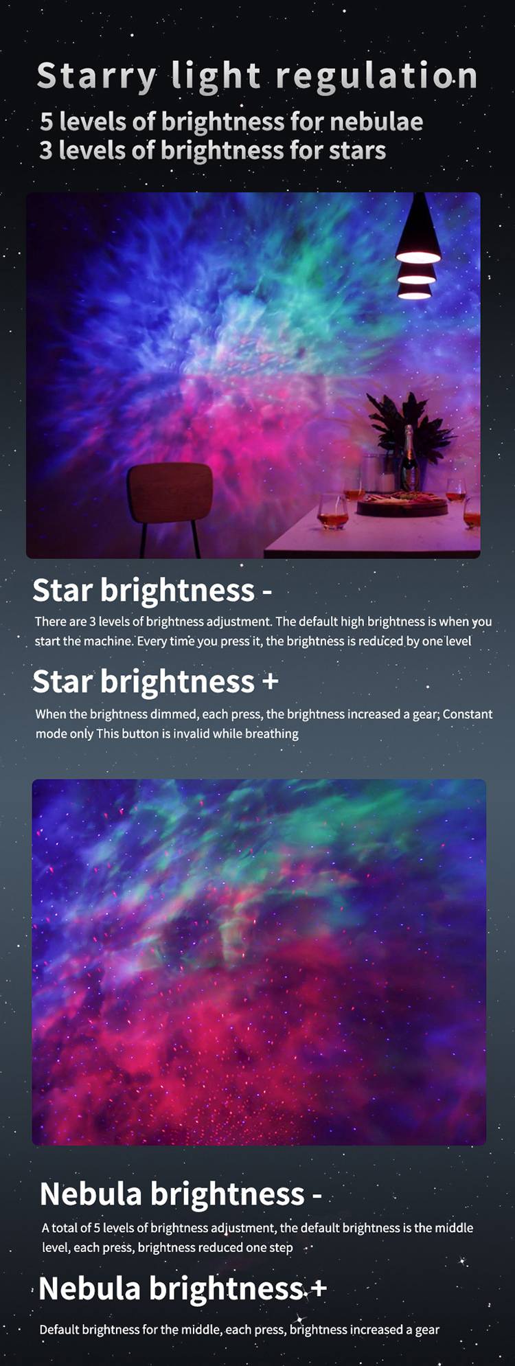 Alien star light dream aurora nebula bedroom projection light children's voice interactive smart atmosphere night light
