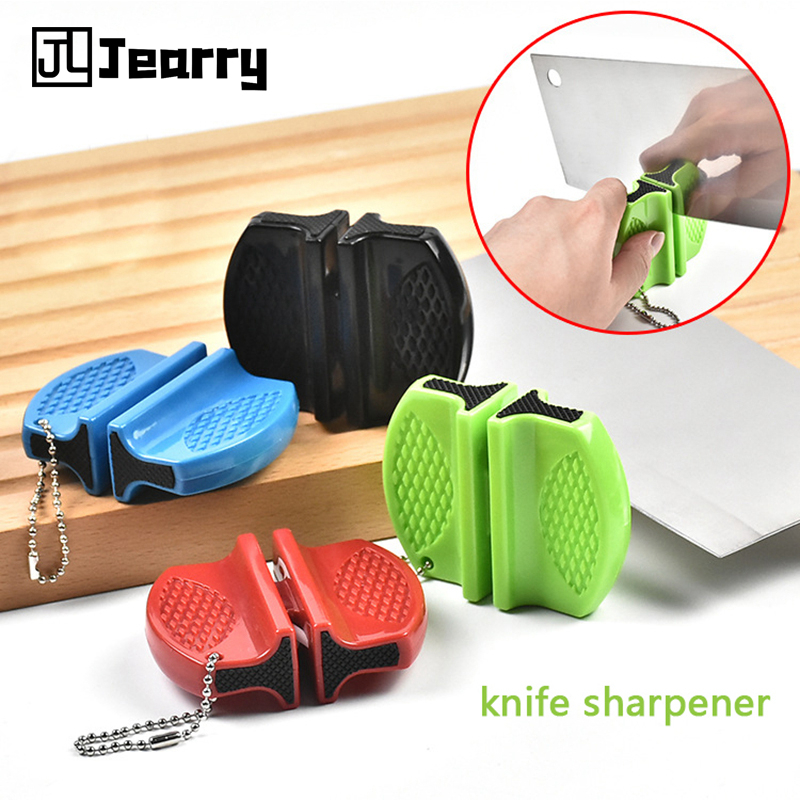 Jearry Stainless steel knife sharpener easy to carry kitchen tools Creative butterfly Mini Pocket Keychain Knife Sharpener Portable Outdoor kitchen accessories