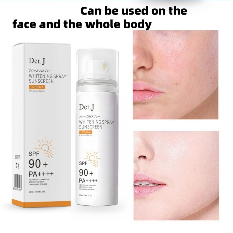Der.J Sunscreen spray SPF90+ All weather sunscreen spray，Refreshing moisturizing sunscreen spray ，skin whitening Sunscreen Facial Care 