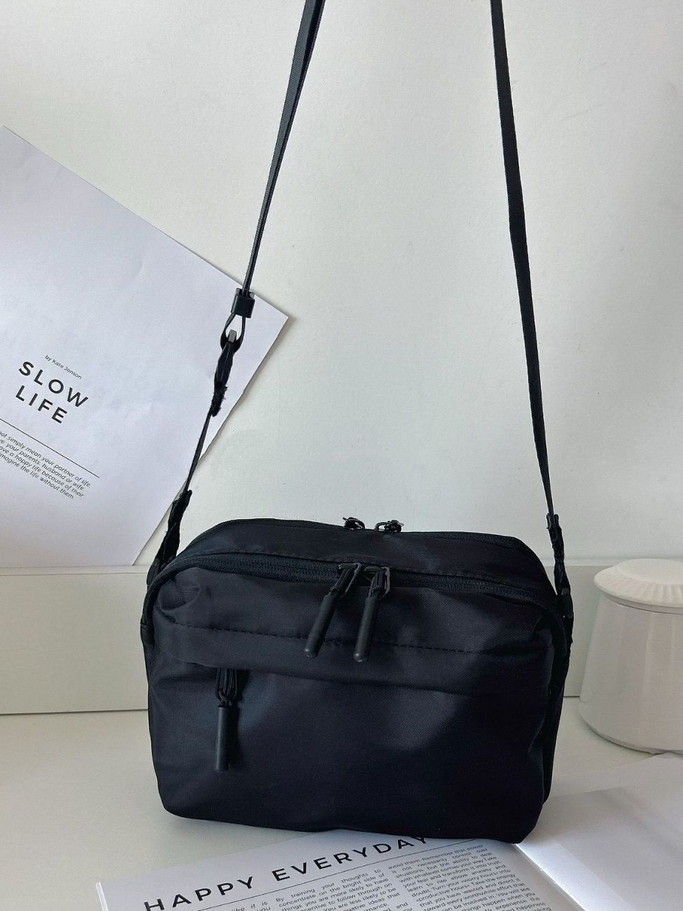Waterproof Oxford Cloth Small Square Bag Lightweight Casual Multi-pocket Crossbody Bag Unisex Cell Phone Shoulder Bag For Men Women