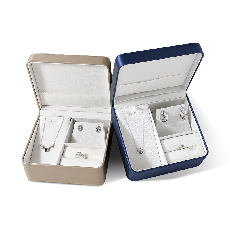 JINAO-12888 Rounded Flip Jewelry Box Earring Ring Storage Box