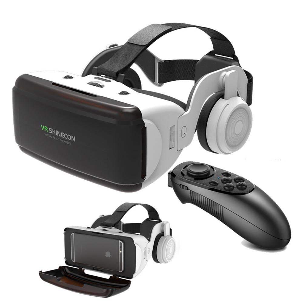 Original VR Virtual Reality 3D Glasses Box Stereo VR Google Cardboard Headset Helmet for IOS Android SmartphoneWireless Rocker
