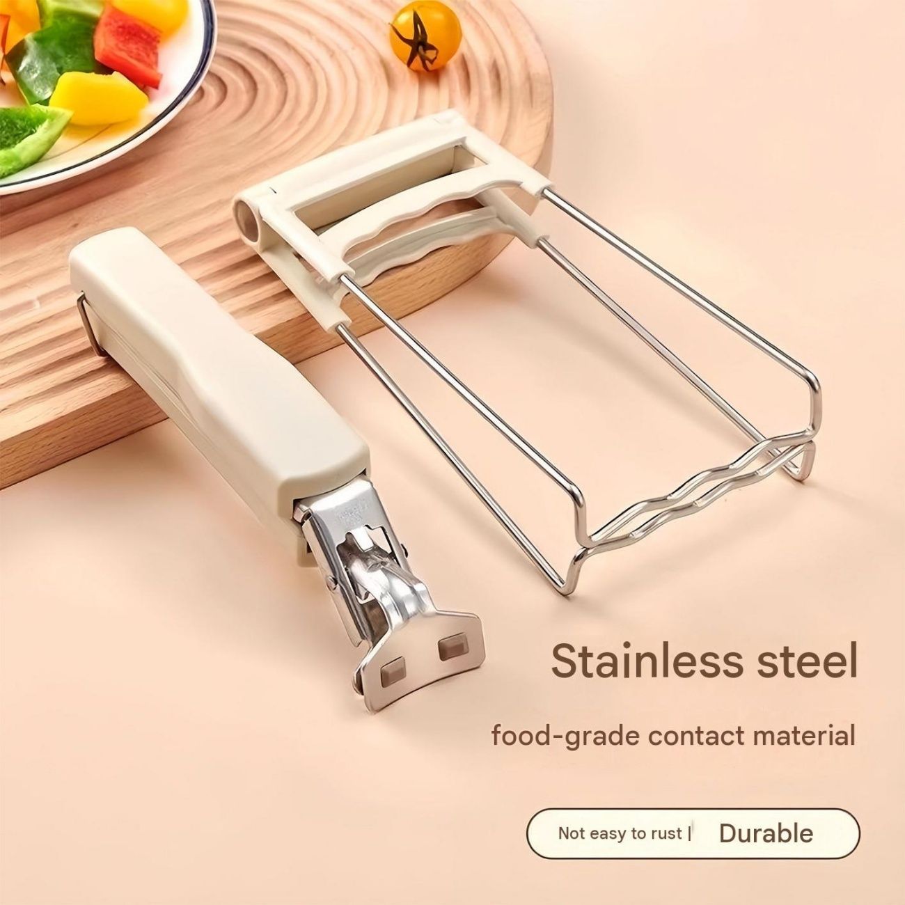 Kitchen Anti-Scald Clip Set, Stainless Steel Non-Slip Hot Dish Plate Lifter Bowl Gripper Tongs for Steaming, Soup, Oven, Microwave