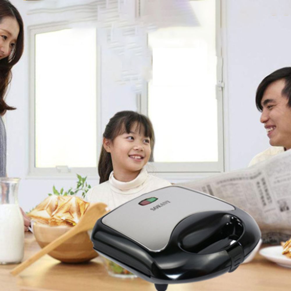 750W Electric Sandwich Maker Mini Grill Toaster Kitchen Breakfast Bread Machine