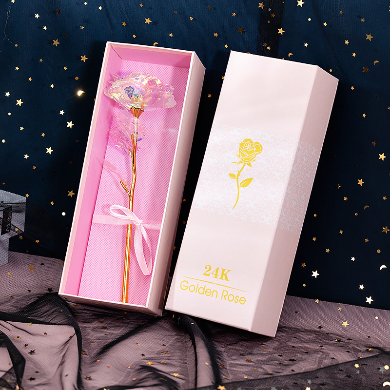 24K Golden Rose, Artificial Rose Flower Gifts for Her with Luxury Gift Box Great Gift Idea for Valentine's Day, Mother's Day, Birthday, Anniversary