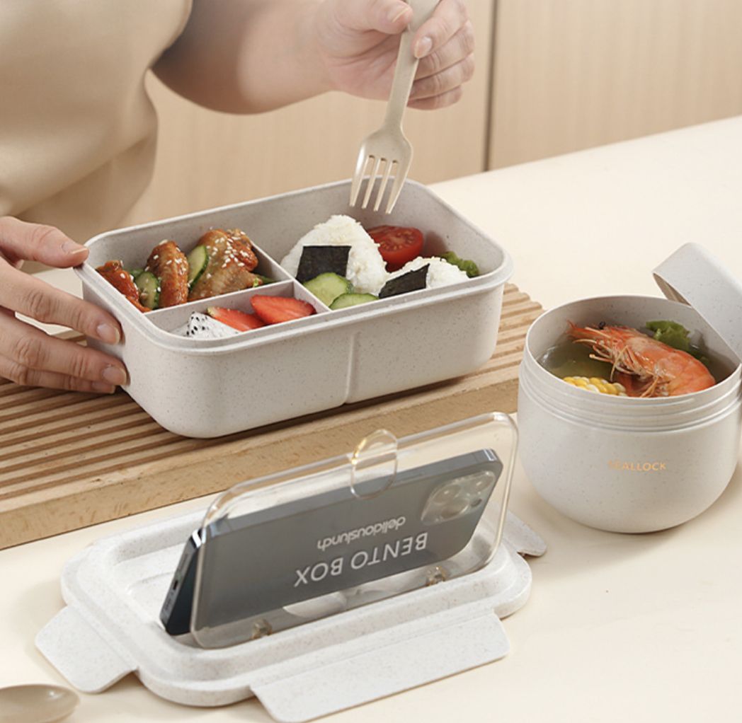 Lunch Box for Office Workers Lunch Box for Girls Light Food Weight Loss Separated Lunch Box for Students Kitchen Dining Storage Travel To-Go Food Containers