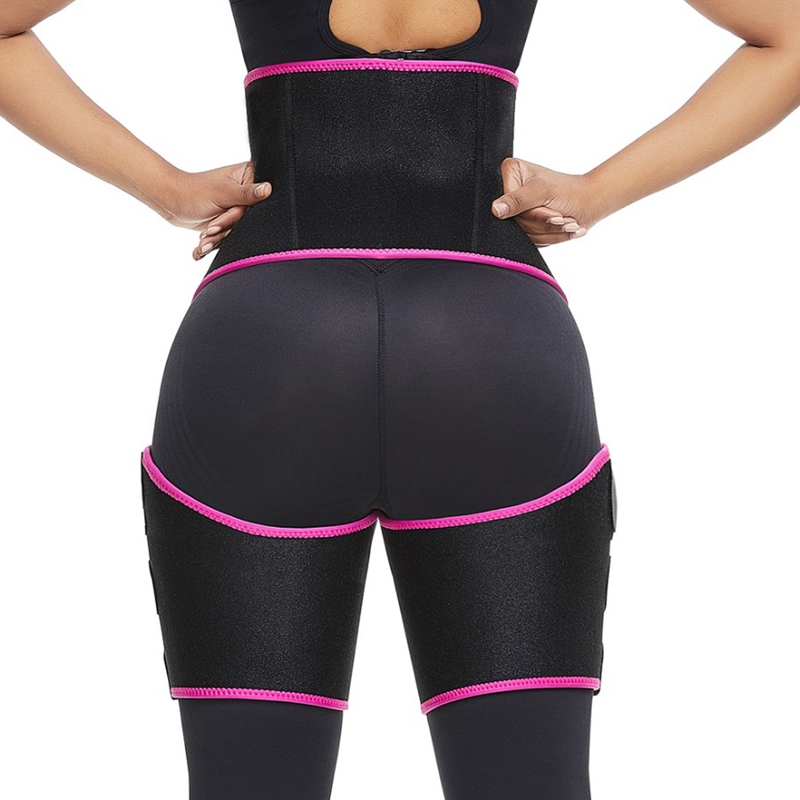 3 in 1 Women Sweat Slim Thigh Trimmer Leg Shapers Push Up Waist Trainer Panties Fat Burning Neoprene Heat Compress Slimming Belt