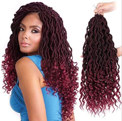 Obaasima Strands Faux Locs Crochet Hair Deep Wave Braiding Hair With Curly Ends Crochet Locs Braids Hair Extensions (TBUG#)