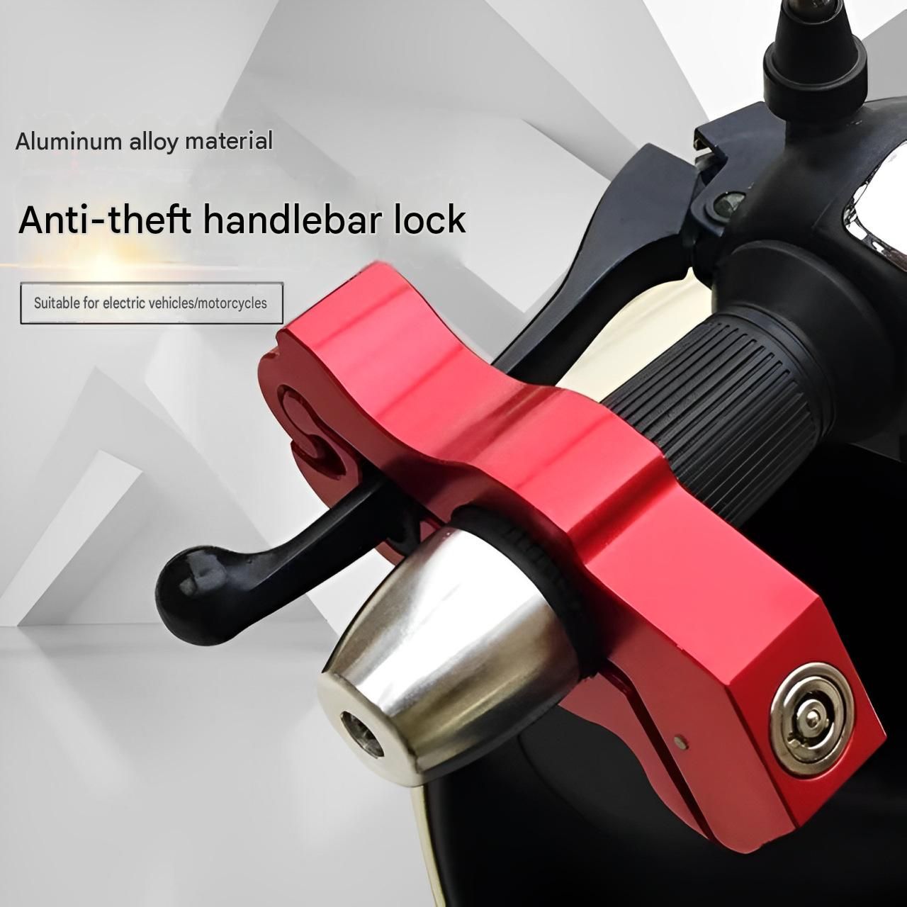 Aluminum Alloy Handlebar Horn Lock With Alarm Modified Anti-Theft Grip Lock For Motorcycle Scooter Electric Bike Brake Security Lock
