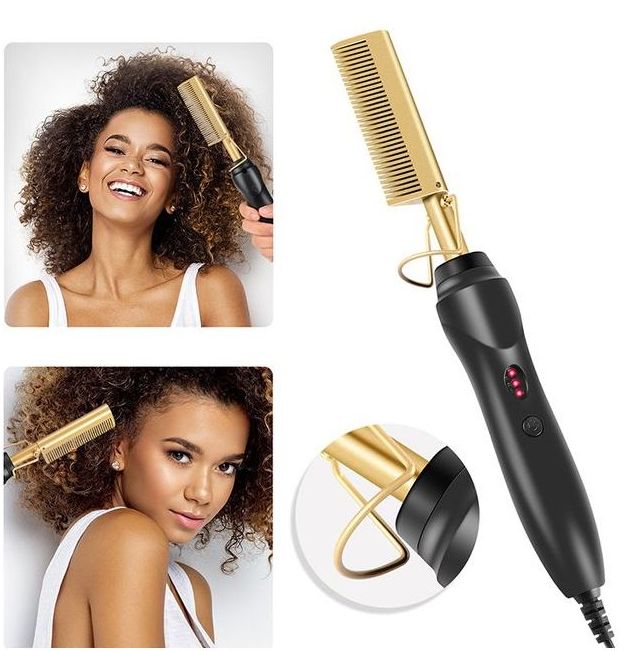 Professional Supplier Hair Straightener Brush Hot Combs Iron 500 Degrees Electric Hot Comb