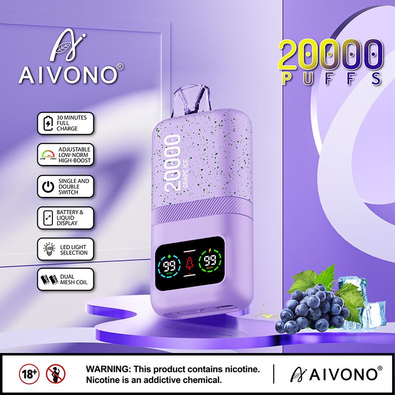 10 pcs 20K Vape-20000 puffs Vape Disposable e-cigarette Puffs 5% or 2% 20000 puffs Cool Mint OEM 600~25K PUFFSGrape ice