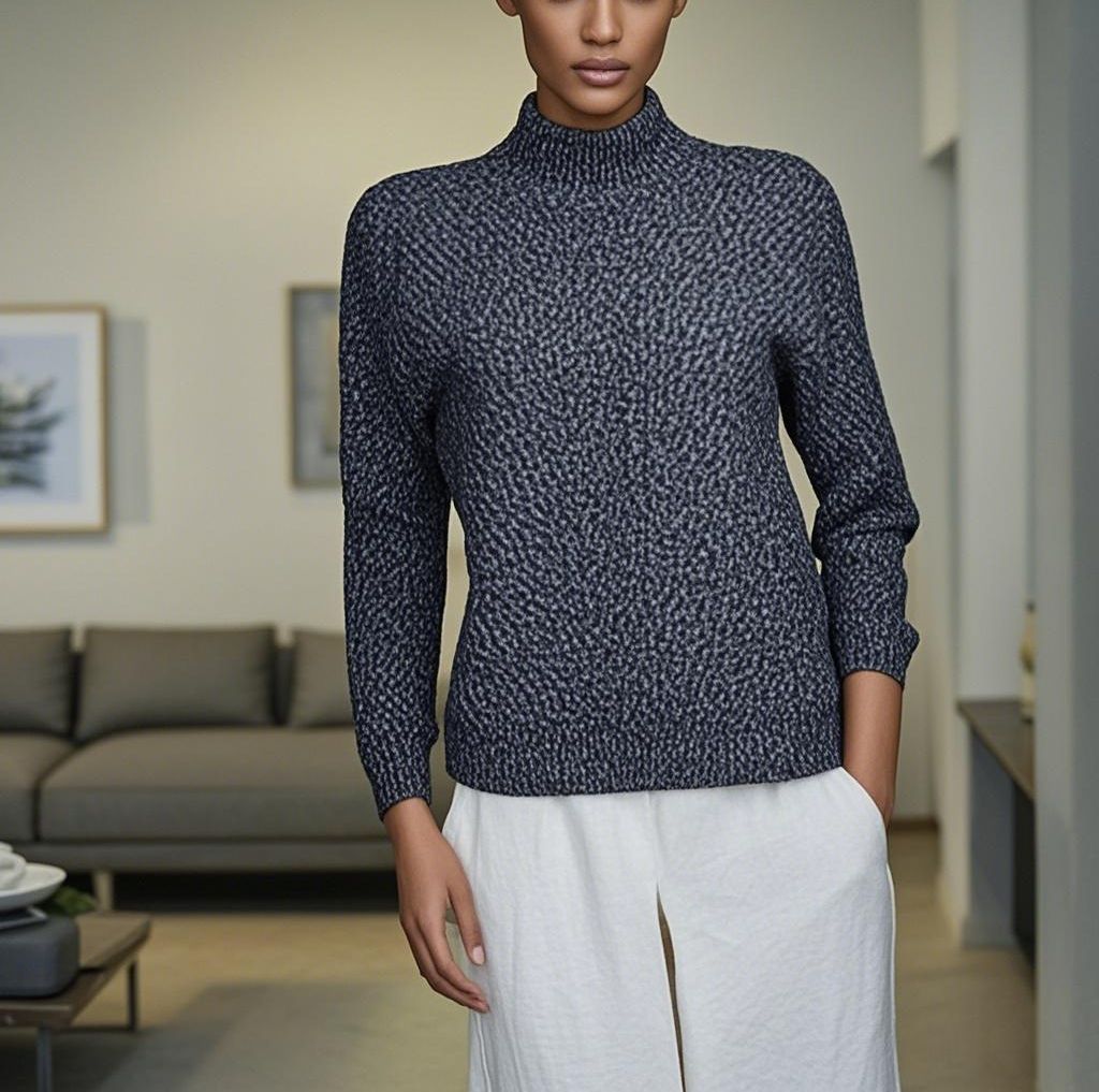 Wool knit Sweater Round Women's Sweater