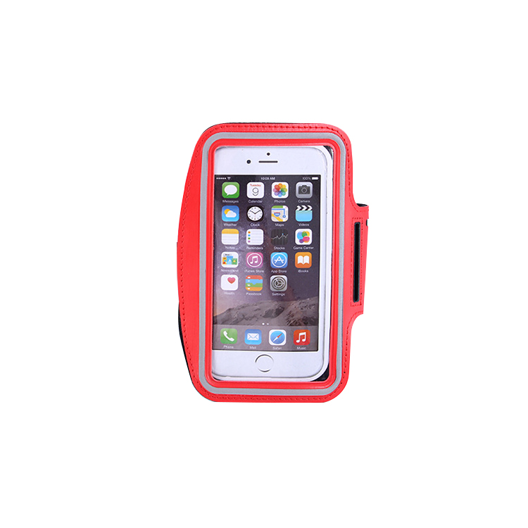 Water Resistant Large Cell Phone Armband Pouch Case with Adjustable Elastic Band & Key Slot for 6.35'' Phone