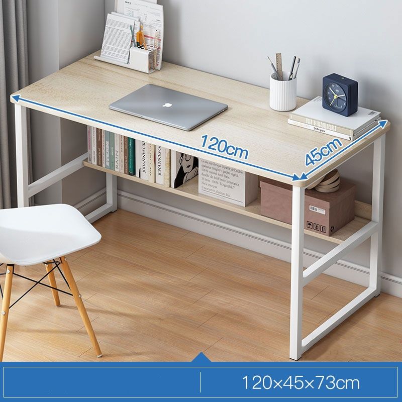 Computer Desk Office Desk, Gaming Desk with Storage, Writing Desk Work Desk for Home Office, Study, Modern Simple Desk, Large Legroom, Metal Frame, Rustic Brown and Black