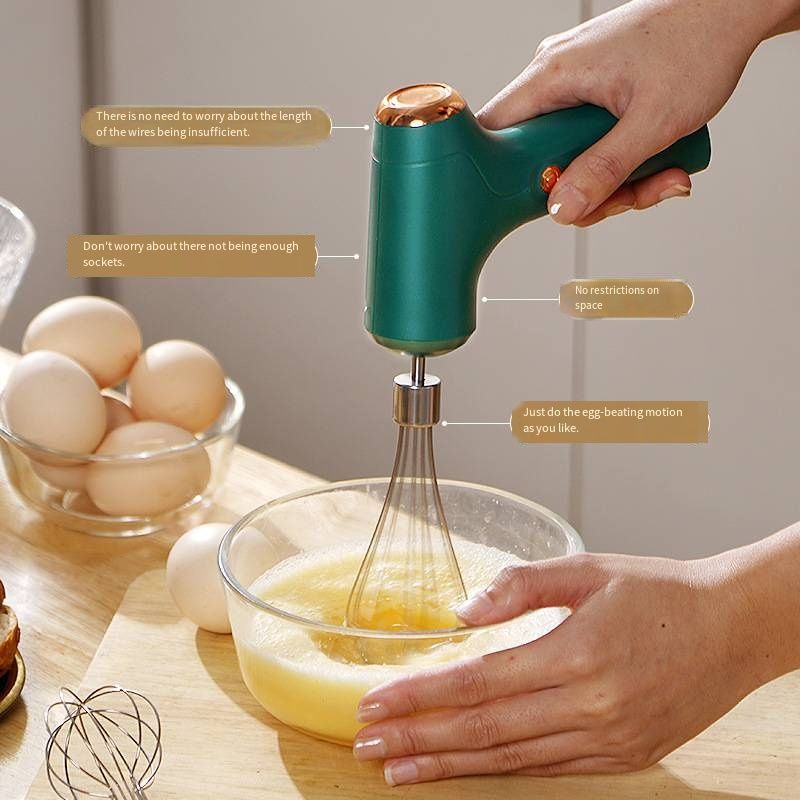 New Mini Portable Electric Hand Mixer Household Automatic Egg Beater Multi-Speed Adjustable Handheld Whisk.Cream, Butter, Dough, Perfect Home Baking Tool For Making Cakes, Muffins, Cookies, Desserts