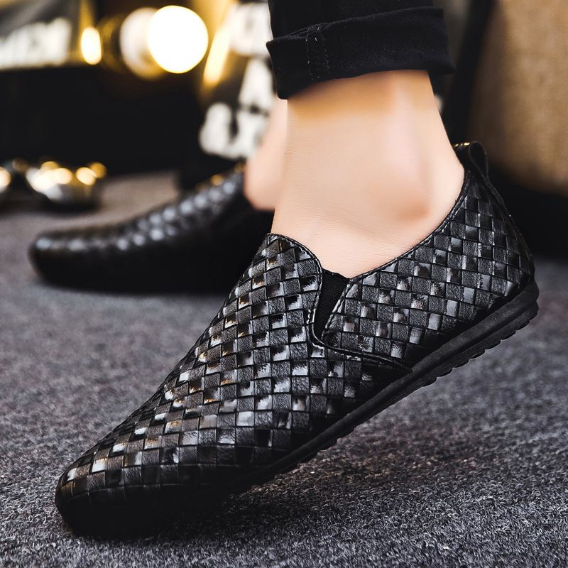 Spring beanie shoes Men's shoes Men's casual shoes Fashion shoes Lazy shoe cover feet social slip-on leather shoes shine C05