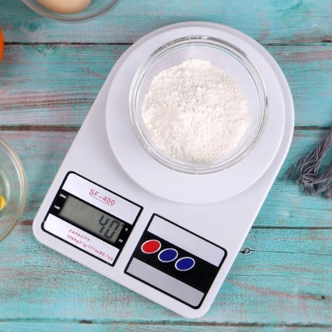 LCD Digital Kitchen Measuring Tool Food Weighing Scales White 10000g