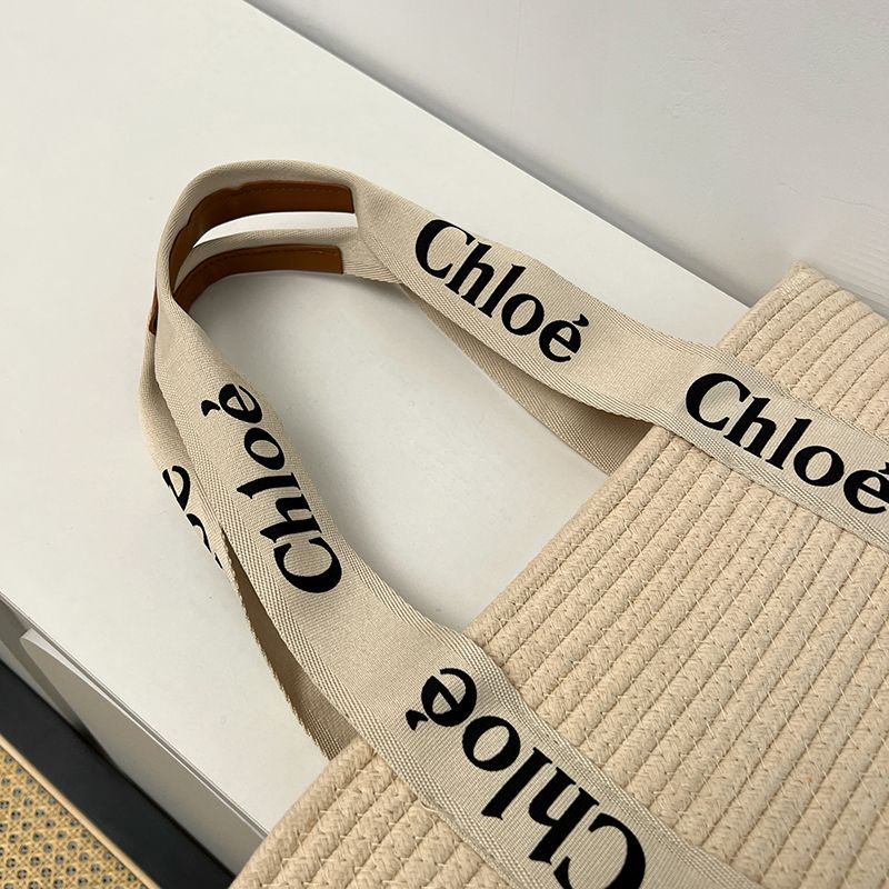 Straw Bag Bag Women's Large Capacity Resort Beach Bag Woven Vegetable Basket Commuter Tote Bucket Bag
