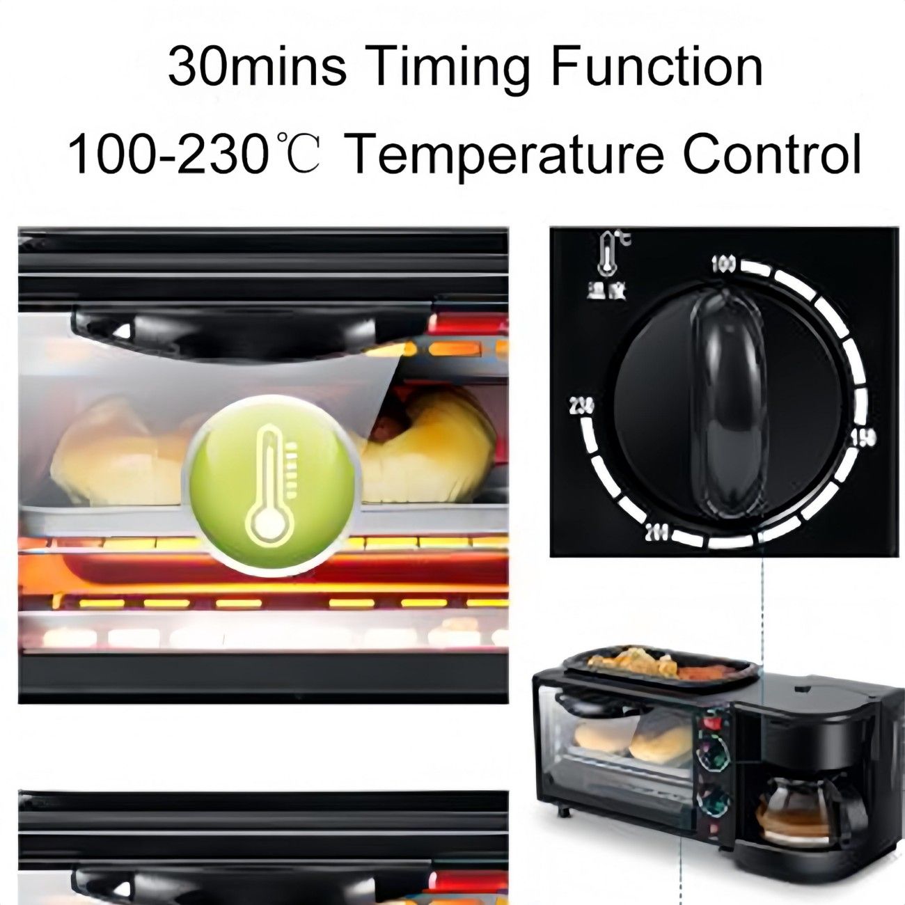 Multifunctional Digital Air Fryer+ Rotisserie, Dehydrator, Convection Oven,Breakfast Machine with Coffee Maker 17 Touch Screen Presets Fry, Roast, Dehydrate, Bake, XL 10L Family Size, Auto Shutoff, Large Easy-View Window, Black
