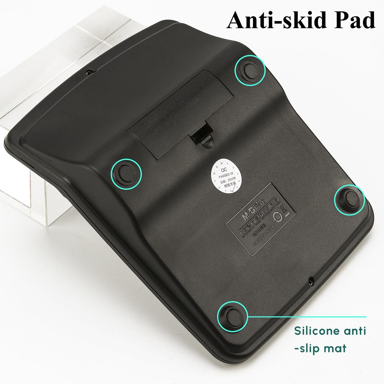 Desk Calculator 12 Digit Office Calculators with Large LCD Display, Dual Solar Power and Battery, Recessed Big Button Calculator for Office Home School (Black)