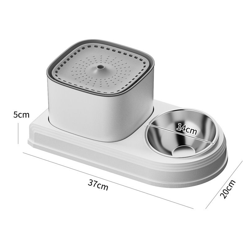 Cat bowl automatic drinking water feeder all-in-one pet bowl cat food utensil cat food bowl dog bowl pet suppliesoff-white