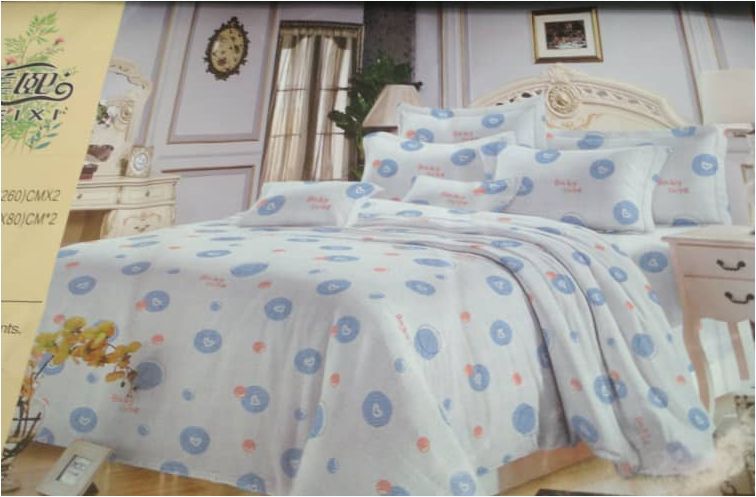 Fashionable Design 100% Polyester Cotton Printed Fabric 2 Pieces Bed Sheet 2 Pieces Pillow Cases Set 190cmx230cm
