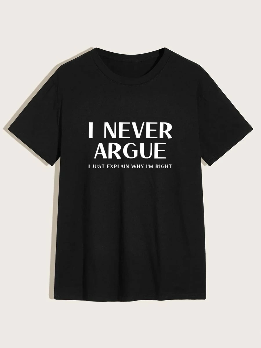 DX091# Men Slogan Graphic Tee T-Shirt