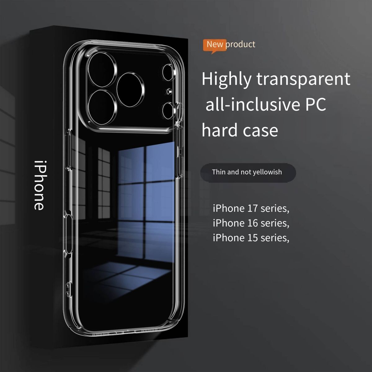  Ultra Clear Full Coverage iPhone Hard Case, Precise Cutting Exact Hole Protective Cover, Anti-Scratch Shockproof Full Wrap Phone Shell, Slim Transparent Phone Case for  iPhone 16, iPhone 17 Pro