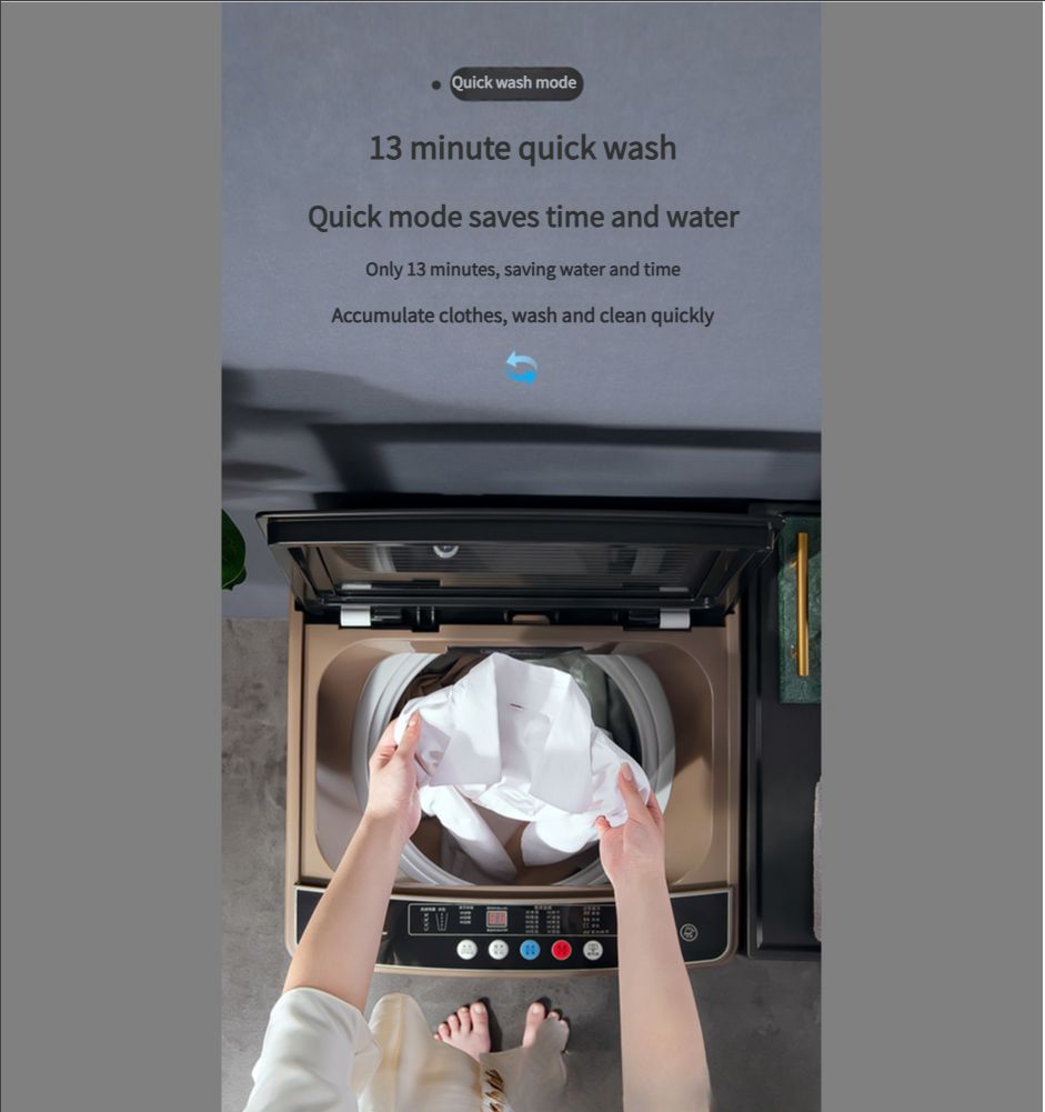 Portable Washing Machine, 10、12、15 lbs Capacity Fully Automatic Compact Washer with Wheels, 10 Wash Programs Laundry Drain Pump, Ideal for Apartments, RV, Camping, Magnetic White