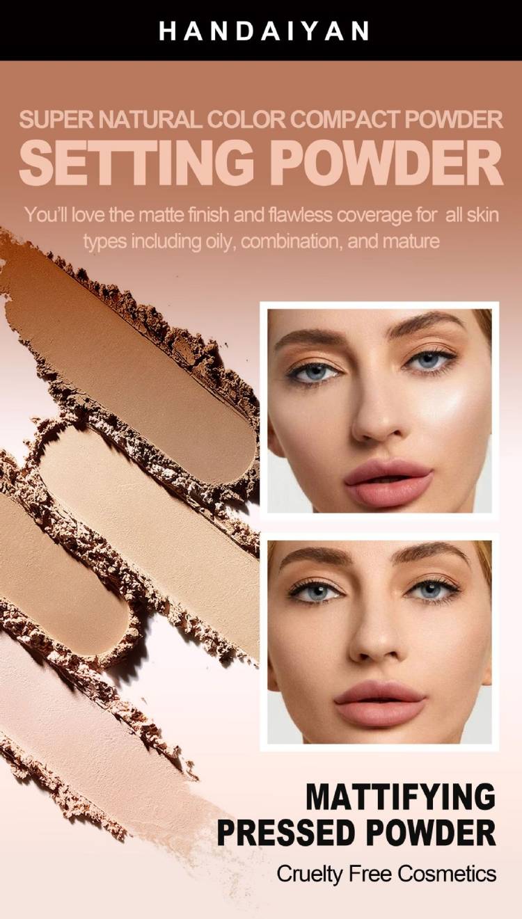 Powder female gentle and bright Powder Oil control waterproof lasting Moisture Concealer No card powder No makeup removal CRRSHOP women Waterproof, makeup setting, and not easy to fade ladies beauty care Makeup foundation present