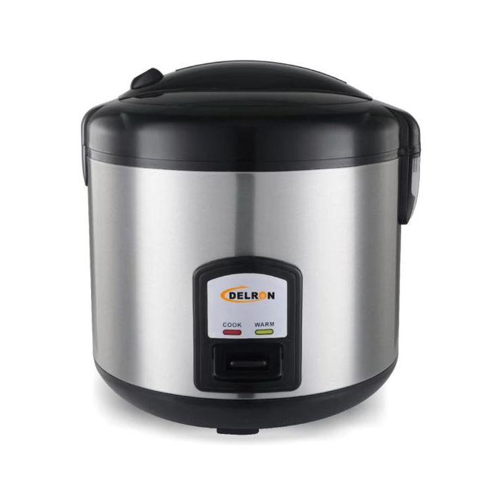 Delron DRC-22 Stainless Steel Rice Cooker - 2.2L Litres Black/Silver