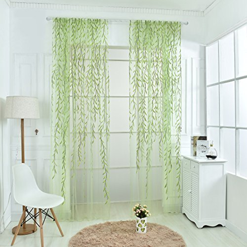 JY0003 Willow Voile Tulle Room Window Curtain Sheer Voile Panel Drapes Curtain