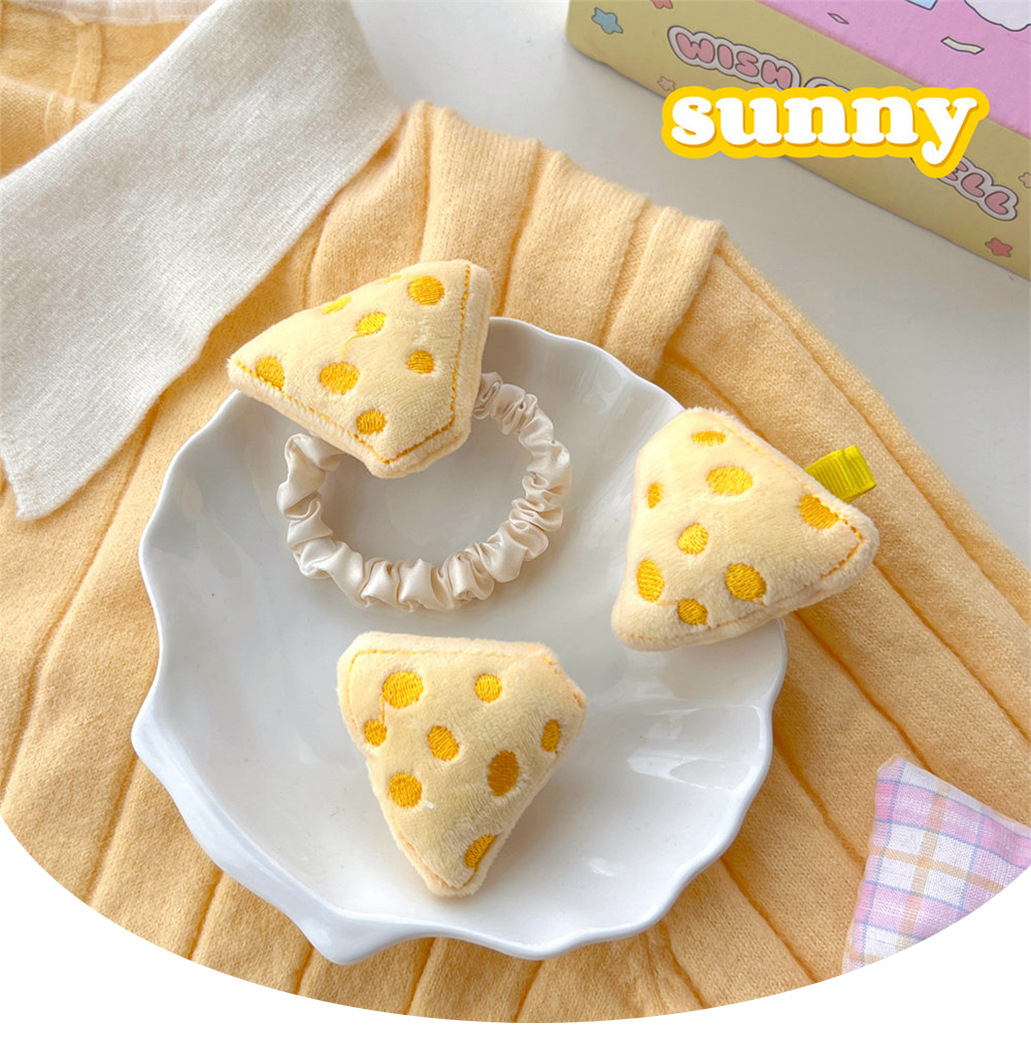 FQ1225 Women's Cute Cheese Cheese Brooch Hairpin Hair Cord Hair Ornament