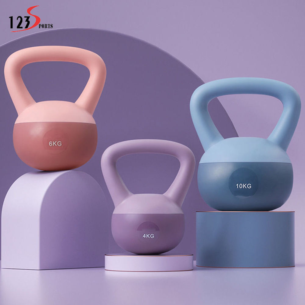 2284 Soft Black Kettle Bell Safe Slimming Sports Equipment Soft Non-Slip Handle Kettlebell