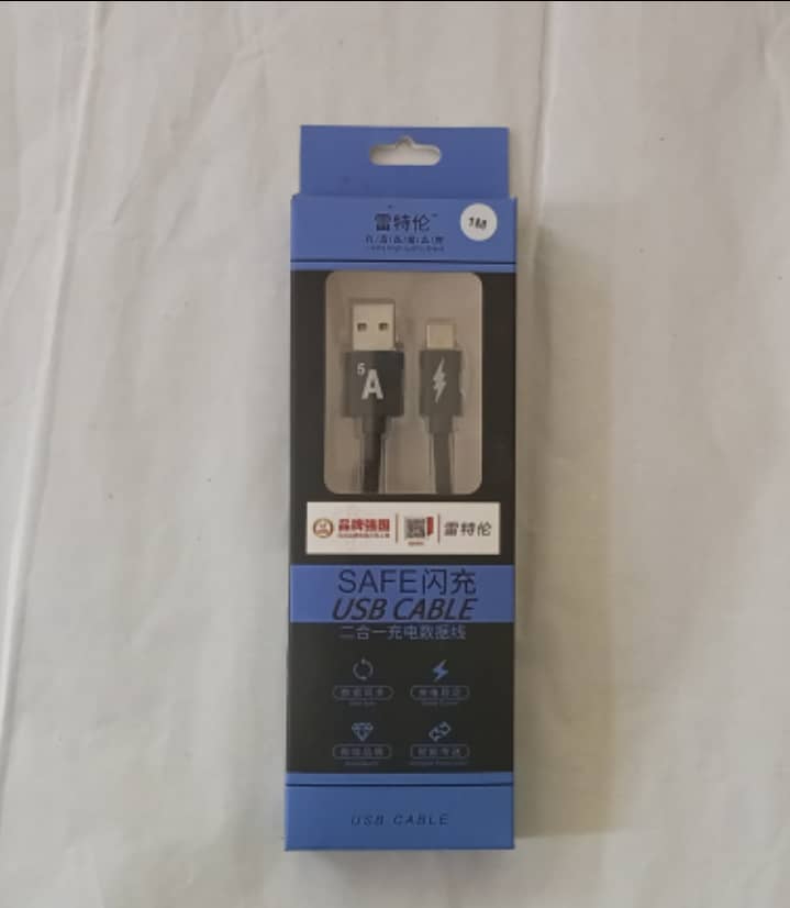 USB To Type C Charging Cord 1M Black