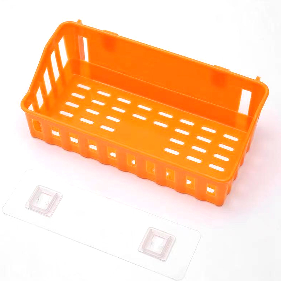 Hangable Storage Basket Bathroom Hanging Baskets Household Plastic Kitchen Bathroom Shower Storage Wall Hanging Basketorange