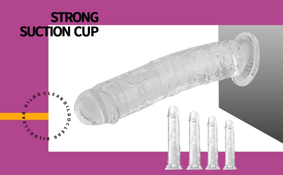 Clear Realistic Dildo, Big Thick Dildo for Advanced Users, G spot Dildo with Strong Suction Cup for Hands-Free Play, Lifelike Penis Adult Anal Sex Toy for Women