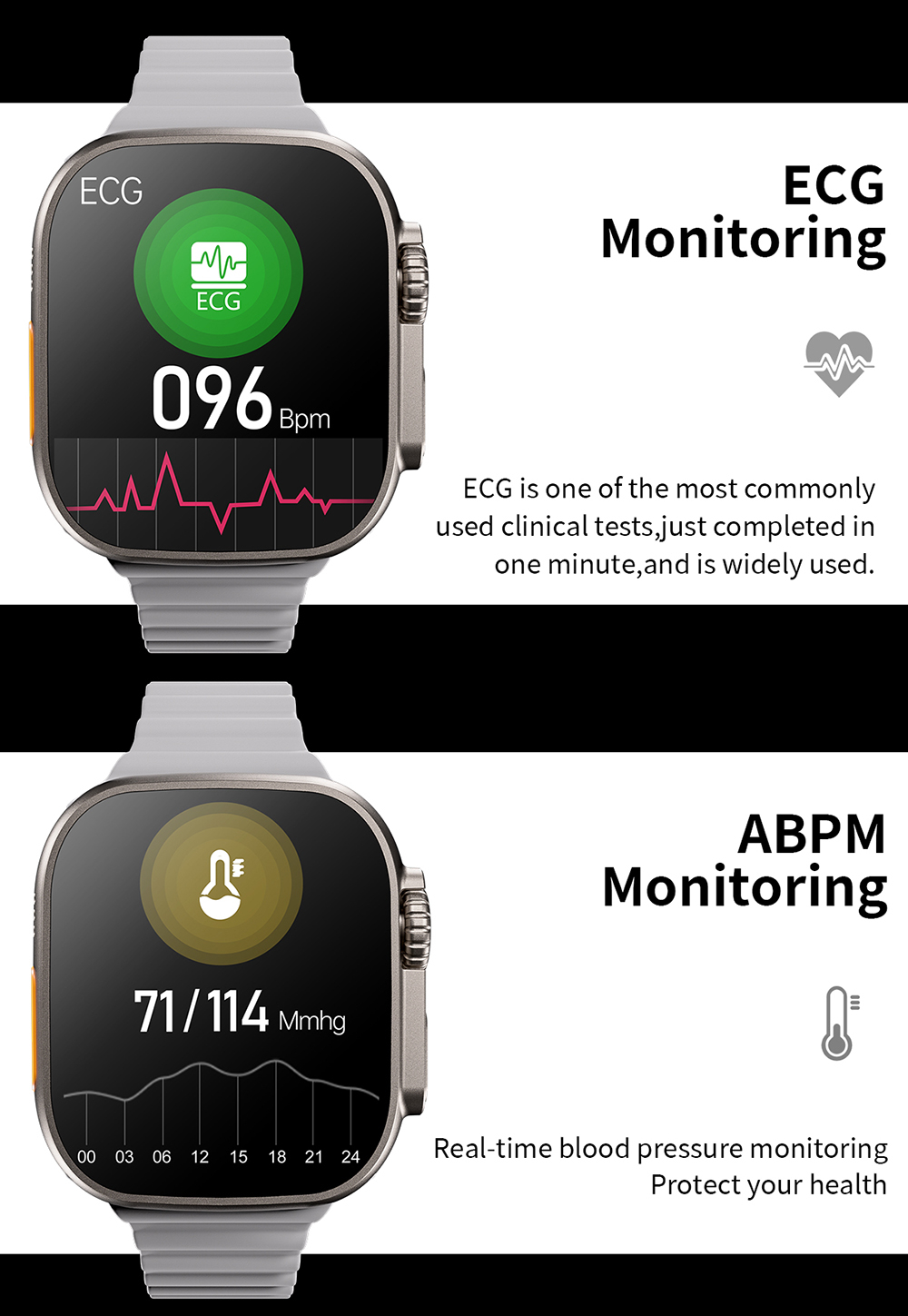 NEW U8 Ultra Smart Watch Ultra Series 8 NFC 49MM Men Women Smartwatch Bluetooth Call Waterproof Wireless Charging HD Screen for Apple